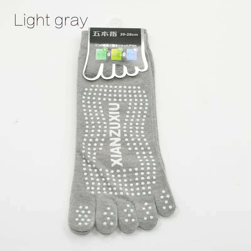 Non-Slip Five-Toe Men’s Pilates & Yoga Socks – Breathable Cotton Grip Socks