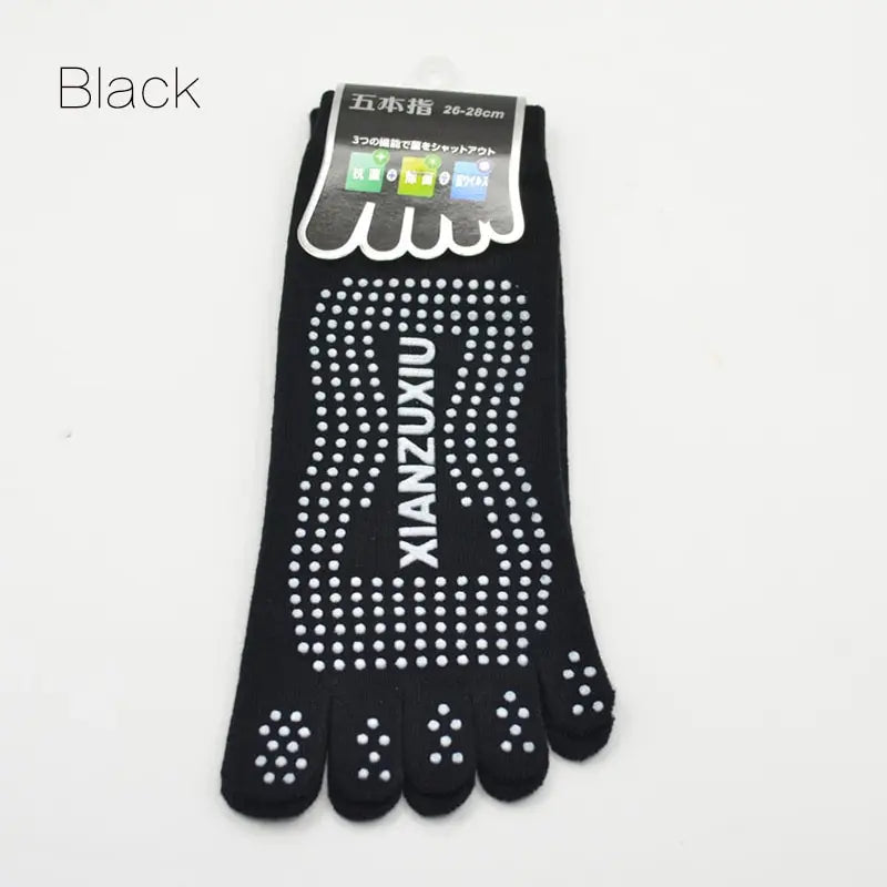 Non-Slip Five-Toe Men’s Pilates & Yoga Socks – Breathable Cotton Grip Socks