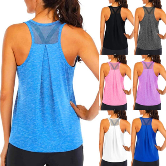 Women’s Quick-Dry Yoga Tank Top – Loose Fit Sleeveless Sports Vest