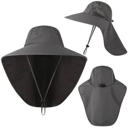 Full-Coverage Outdoor Fishing Sun Hat with Wide Brim & Neck Flap – UV Protection