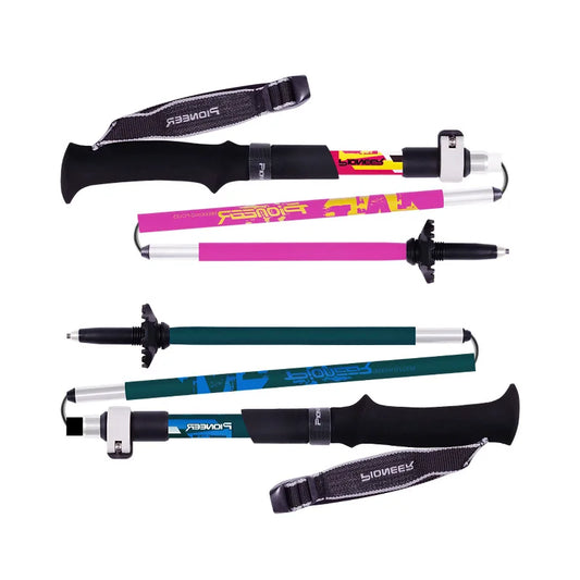 Carbon Fiber Hiking Pole – 4-Section Adjustable EVA Grip Trekking Staff
